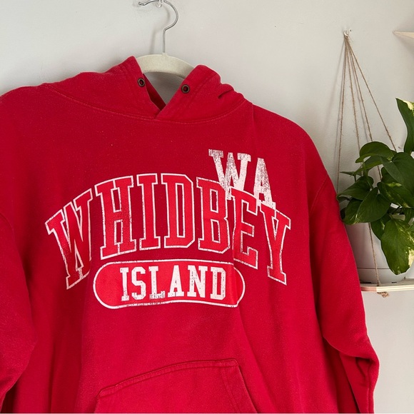 🩷WASHINGTON STATE WHIDBEY ISLAND RED HOODIE SWEATSHIRT SIZE SMALL TRAVEL TREND - Picture 2 of 5